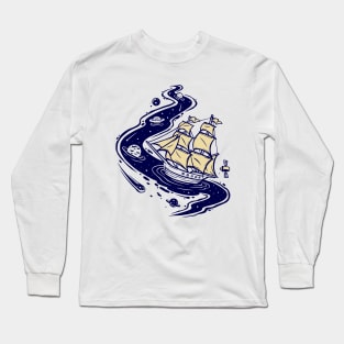 Space Adventure in a Ship Long Sleeve T-Shirt